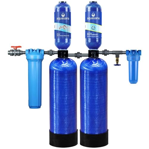 Image of Aquasana Whole House Max Flow Water Filter | 1,000,000 Gallons | Salt-Free Conditioner | Carbon & KDF | Long-Lasting Pre-Filter | Reduce 97% Chlorine, Sediment & Scale | Rhino WH-1010-CT-LM
