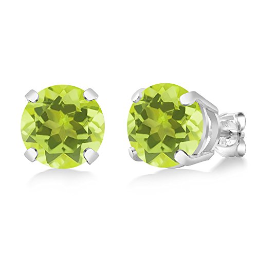 Gem Stone King 925 Sterling Silver 8MM Round Gemstone Birthstone 4 Prong Basket Solitaire Stud Earrings For Women Men4