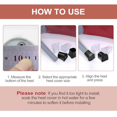 Image of 12 Pairs High Heel Caps, Replaceable Rubber Heel Tips Replacement for Women's Shoes, Non-Slip, Durable TPU Heel caps for Boots (XX /XS /S /M, Black /Brown /Clear) - Reduce Noise & Prevent Wear Thin Heels