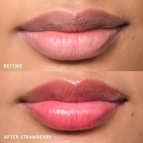 Image of Glossier Balm Dotcom Hydrating Tinted Lip Balm - Universal Salve, Up to 12 Hour Moisture for Dry Lips, Cuticles & Skin - Lanolin, Beeswax & Castor Oil - Strawberry, Jammy Pink Tint, 15ml