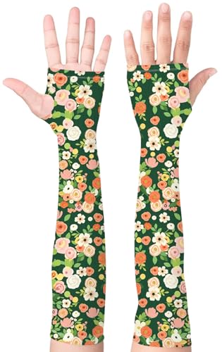 Image of Bebila Gardening Sleeves for Women Farm UV Sun Protection Anti-Scratch Cooling Sleeves with Thumb Hole Arms Cover Outdoors