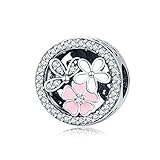 Cuentas de flores rosas de plata de ley 925, huecas, adecuadas para pulsera de 3Mm, collar, colgante, fabricación de joyas