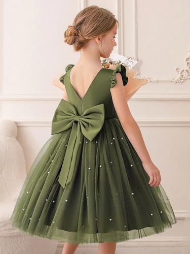 Image of TAGAS Girls Princess Party Dress | Mesh Layered Fit & Flare Frock for Girls | Pearl Embellished Tulle Dress | Birthday Dressess | Wedding Kids Fancy Frock (3-11 Years)