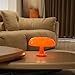 DIVEKID Orange Bedside Lamp for Bedroom Nightstand, Retro Mushroom Table Lamp with 3 Lighting Color and 10 Brightness Level, Desk Lamp for Reading Room/Office/Dorm(W11'' x H7.67'', USB Powered)
