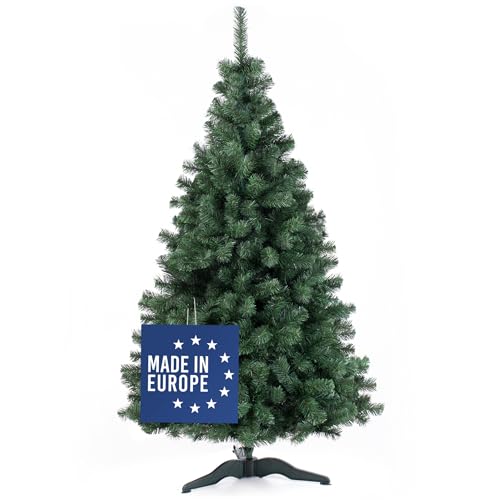 DecoKing Künstlicher Weihnachtsbaum 180 cm - PVC Tannenbaum künstlich inkl Stabiler Ständer Ø 105 cm einfach aufzubauen - Christbaum Tanne unecht Grün Hergestellt in der EU Lena