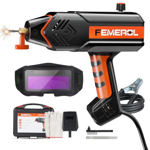 FEMEROL Handheld Welder Portable Welding Machine 110V with Auto Darkening Goggles 120A IGBT Inverter Portable ARC Welder Gun Fits for 3/32 Wire Rods