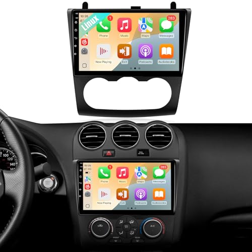 Leadfan Car Stereo for Nissan Altima 2008 2009 2010 2011 2012 Linux Fast Boot Wireless CarPlay and Android Auto 9 IPS Touch Screen for Nissan Altima Bluetooth FM 1280P Backup Camera SWC (Manual A/C)