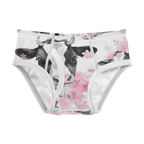 visesunny Boys Cotton Underwear Ink Cow Flower Printed Toddler Soft Training Briefs Size 2T-8Y for Kids