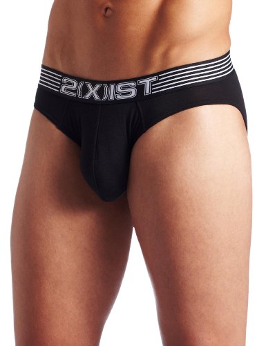 2(X)IST Mens Shapewear Maximize Contour Pouch Brief , Deep Black , Large