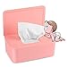 Caja para Toallitas Húmedas, Dispensador de Toallitas Humedas, Caja de almacenamiento de pañuelos con tapa, Caja de almacenamiento de pañuelos a prueba de polvo para Oficina en casa (Rosado)