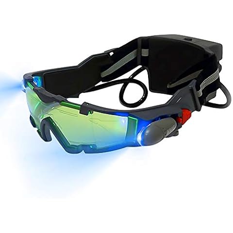 Hangrow Kids Night Vision Goggles,Spy Goggles Spy Gear for Kids Play Secret Agent Adjustable Led Night Goggles with Flip-out Lights Blue Lens for Sking Racing Bicycling to Protect Children’s Eyes Cover