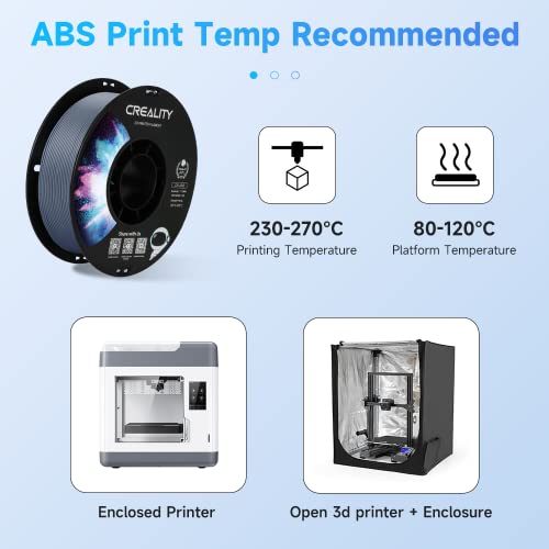 Image of Creality ABS Filament 1.75mm, 3D Printer Filament, No-Tangling, Strong Bonding and Overhang Performance Dimensional Accuracy + /-0.02mm, 2.2lbs /Spool