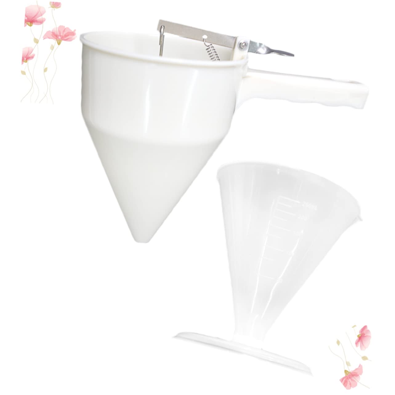 OFFSCH Conical Funnel Dispenser Manual Press Batter Dispenser Chocolate Funnel for Cream Baking Utensil Plastic Conical Feeder Random Color
