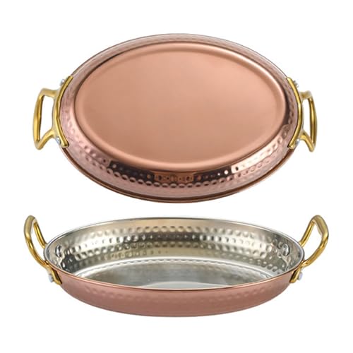 Sartén de acero inoxidable con asas dobles, apta para horno de calentamiento uniforme, sartén de 16 cm para cocina doméstica