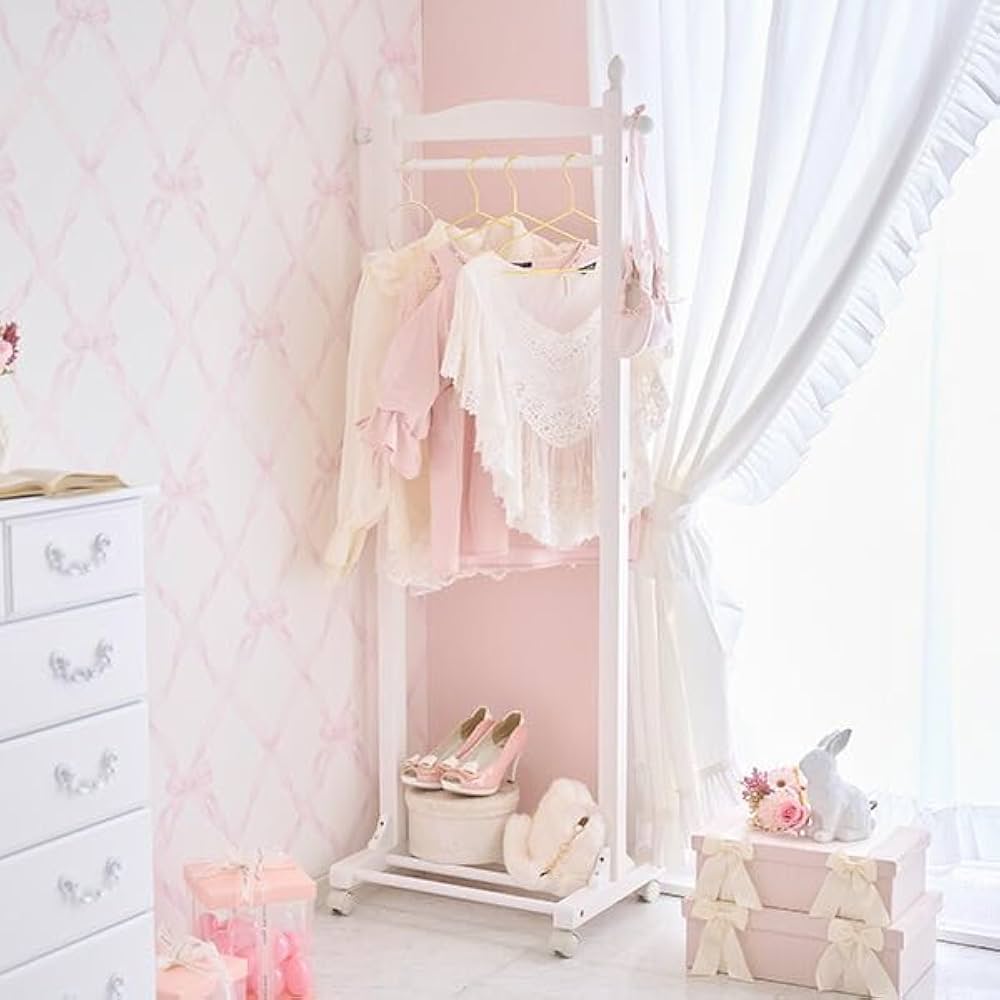 Amazon|ロマンティックプリンセス 棚付きハンガーラック(幅60cm Amazon|ロマンティックプリンセス 棚付きハンガーラック(幅60cm