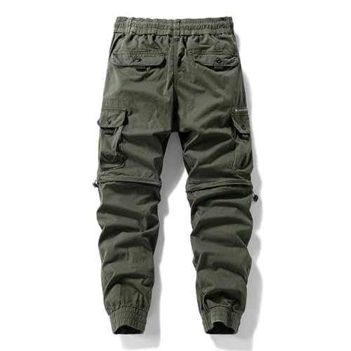 Men's Cargo Military Pants Outdoor Hiking Pants Drawstring Sweatpants with Multi Pockets2
