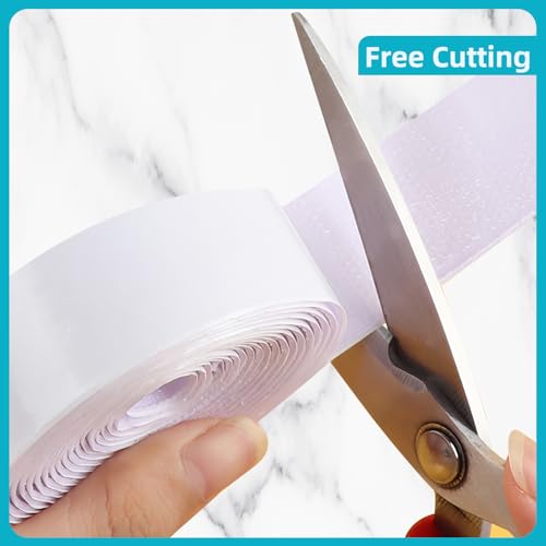 Image of Hook and Loop Tape, 0.8inX9.84FT，Strong Self-Adhesive Hook and Loop Tape Self-Adhesive Heavy Duty Strap for Family Sofa Cushions, Free Cutting White
