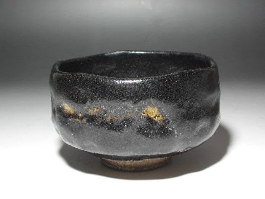 Amazon.co.jp: 楽吉左衛門 十代 旦入 黒茶碗「吉日」裏千家 十代