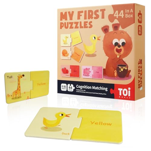 Image of TOI 6 Pack Large Piece Toddler Jigsaw Puzzles for Kids Ages 2-4 - Cognition | My First Puzzle, Animal Shaped Floor Puzzles for Beginner, Preschool Learning Game, Educational Activity for Boys Girls Gift