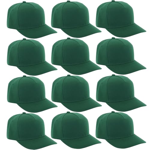 Image of 12 Pack Seamless Baseball Caps Wholesale Bulk - No Center Seam, DIY Friendly, Adjustable Breathable Lightweight for Men Women