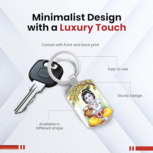 Image of Stylish Metal Keychains with Permanent Glossy Print - Inspirational Quotes & Spiritual Designs - Perfect Key chains for loved ones, Personal Use, Gifts & Return Gifts
