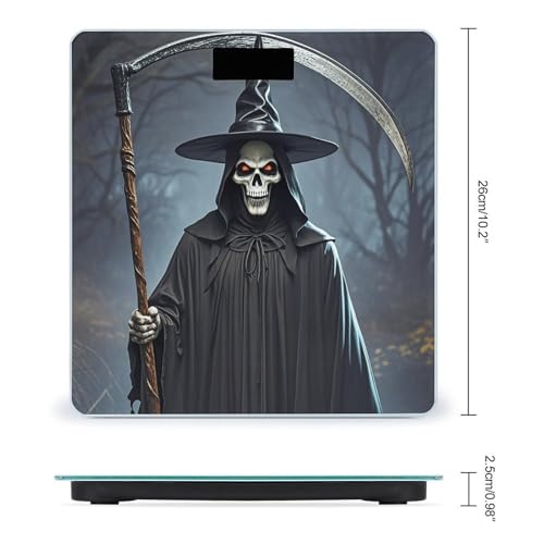 Báscula digital Death Scythe vidrio templado para baño miniatura 2