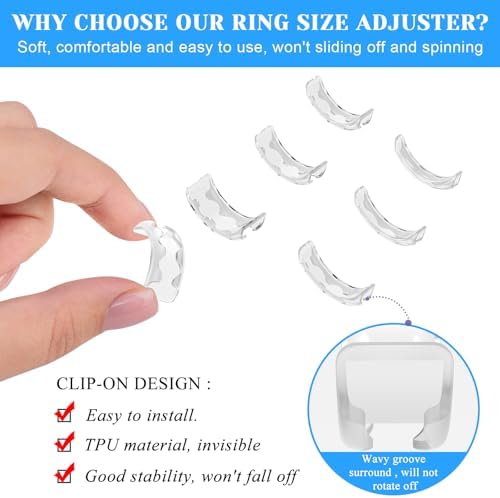 Ramalto Ring Sizers for Loose Rings, 16 Pcs Invisible Adjusters, Stop Spin - 3