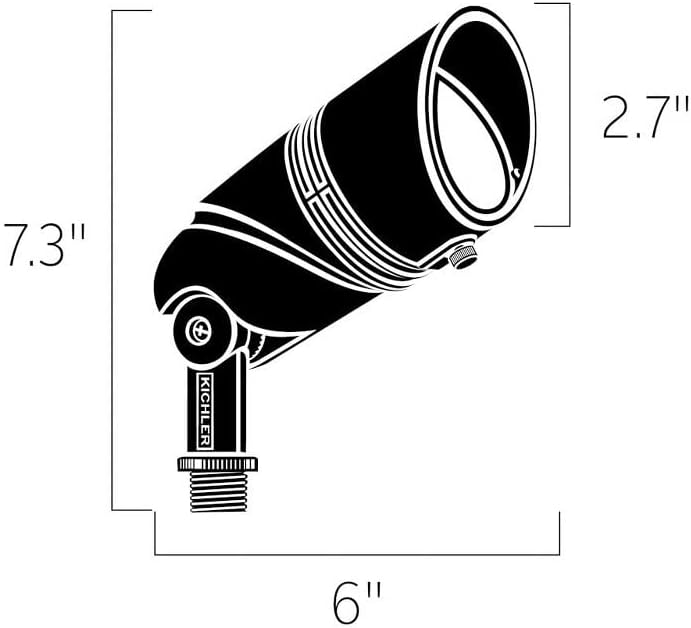 Kichler 16020AZT30 Transitional LED Landscape Accent from Landscape LED Collection in Bronze/Dark Finish, 6.00 inches