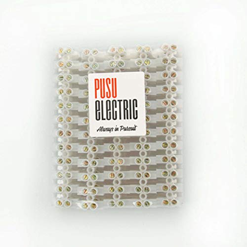 Screw Terminal Block, PUSU Dual Row Terminal Strip, Eurostyle Terminal Block for Electrical DIY and Small Home Projects, 4mm2 Wire Gauge, 12-Position 380V, 3Amp Screw Terminal Blocks (Pack of 10)