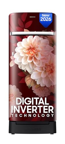 Image of Samsung 215 L, 4 Star, Digital Inverter, Direct-Cool Single Door Refrigerator (RR23H2H34BR /HL, Begonia Red, Base Stand Drawer, Single Touch Defrost, 2026 Model)