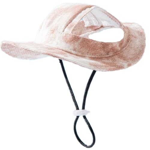 ISUPY 犬用 猫用 帽子 キャップ 耳出し 夏用 uvカット 日除け 野球帽 ドッグハット サンバイザー 熱中症対策 紫外線対策 小型犬 中型犬 アウトドア コスプレ用 (L,オレンジ)