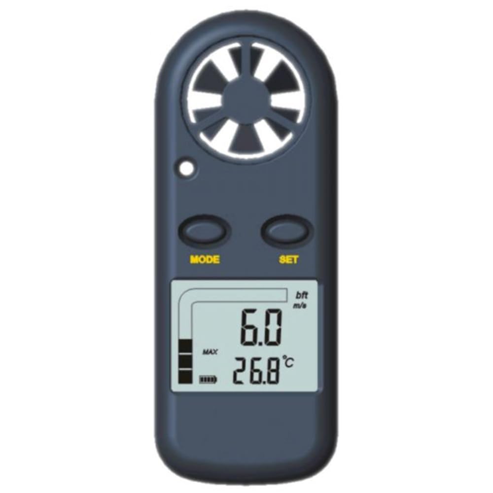 Anémomètre Thermomètre Digital de Poche, Mesure Vitesse du Vent et Température, Écran LCD