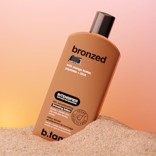 Image of b.tan Sun Tanning Lotion | Tan Accelerator - Best Tinted Browning Cream, Brown Intensifier Bronzing Lotion, No SPF, Packed with DHA Boosters, Mango Butter & Peptides, Austrailian Brand, 8.45 Fl Oz