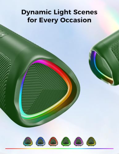 Image of Bluetooth Speaker, 20W HD Sound, Portable Wireless, IPX5 Waterproof, Up to 24H Playtime, TWS Pairing, for Home /Party /Outdoor /Camping /Beach Essentials, Electronic Gadgets, Birthday Gift (Green)