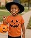 Tstars Jack O' Lantern Spooky Pumpkin Face Shirt - Boys, Girls & Toddler Halloween T-Shirt for Kids 4T Orange