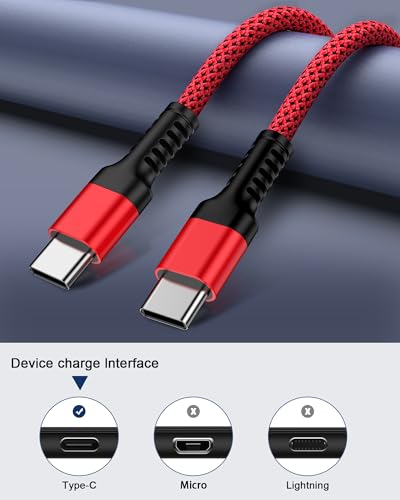 Image of Android Fast Charging Cord for Samsung Galaxy S26 Ultra S26+ S25 Ultra S25 FE Edge S24 A17 A16, Superfast Charger Cable 10FT USB C to USBC Cable Typec to C Cord for Apple iPhone 17e 17 Pro Max 16 16e