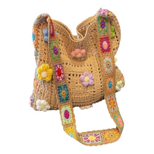 Bolsa Tote Tejida Hueca para Mujer Capacidad Grande miniatura 1