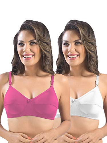 Image of SONARI Womens Cotton Everyday Bra | Non Padded, Wire Free, Comfortable Bra with Seamed Cups | Medium Coverage, Hook and Eye Closure for Everyday Wear | Adjustable Strap for a Customized Fit - Loreal