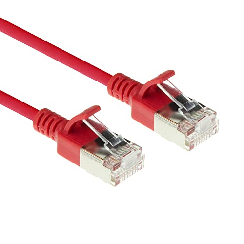 ACT CAT6a Network Cable, U/FTP LSZH LAN Cable Thin 3.8 mm Slimline, Flexible Snagless CAT 6a Cable with RJ45 Plug