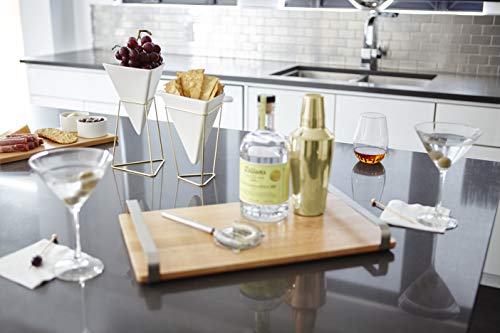 Umbra 1004372-524 Trigg Desktop Planter Vase & Geometric Container-For Succulent, Air, Mini Cactus, Faux Plants And More, Desk, White/Brass thumb #9