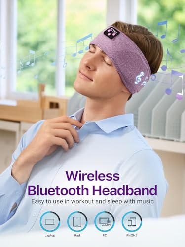 Miniatura 5 de Fulext Auriculares Para Dormir Con Diadema Bluetooth, Auriculares Para Dormir De Larga Duración, Diadema Deportiva Con Altavoces Integrados, Dormir, Hacer Ejercicio, Correr, Yoga
