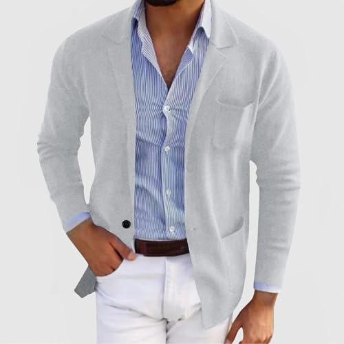 Men's Slim Fit Blazer Stylish Casual Office Work Sport Coats Long Sleeve Notched Lapel Suit Jacket with Pockets2