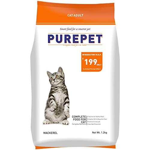 Image of Purepet Chicken & Veg Dry Adult Dog Food, 1.1kg, Buy 1-Get 1 Free & Mackerel Adult Cat Food, 1.2 Kg