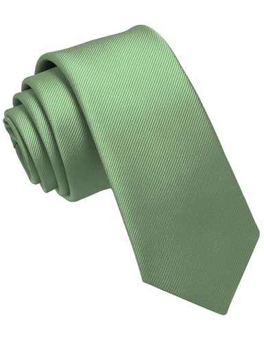 Image of JEMYGINS 2.4 inch Solid Color Skinny Tie Slim Necktie for Men