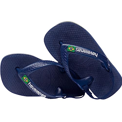 Havaianas Baby-Boy's Flip Flops, Navy Blue Citrus Yellow, 2-2.5 Infant4