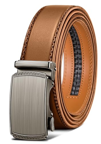 Image of Men's Belt,Bulliant Leather Adjustable Belt for Men Dress Casual 1 3 /8,Trim to Fit
