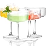 Vessyn Martini Glasses Set of 4, Unique Ribbed Coupe 10 oz Vintage Glass, Classic Cocktail Galssware, Bar Drinking Glasses Set Pefect for Cocktail, Wine, Champagne & Gift