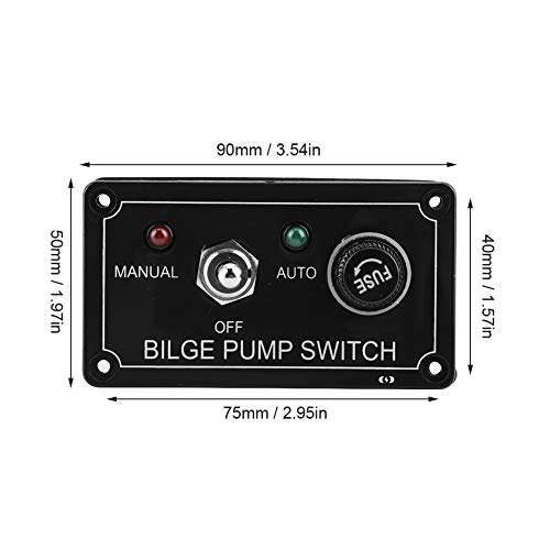 Image of Marine Bilge Pump Switch Panel 12V DC with LED Indicator 3-Way Toggle Manual Off Auto for Boat Yacht ATV Fuse Protection