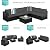 Best Choice Products 7-Piece Modular Outdoor Sectional Wicker Patio Conversation Set w/ 2 Pillows, Coffee Table, Cover Included - Black/Gray