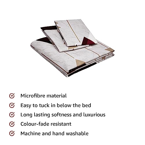 Image of Amazon Brand - Solimo Cotton Feel Double Bedsheet with 2 Pillow Covers for Bed Room, Home, Hotel (King, Cream)